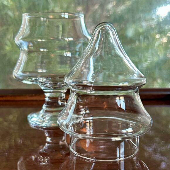 Vintage Christmas Tree 9” Footed Apothecary Jar – Festive Candy Dish - Picture 6 of 10